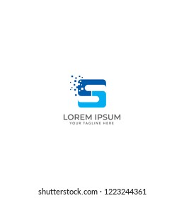 Digital window Logo hexagon, letter S, window, square, abstract