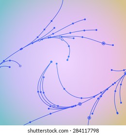 Digital wire grid feathers made of connected dots