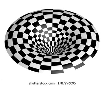 Digital wireframe tunnel. Spiral 3D tunnel grid. Background abstract vector image