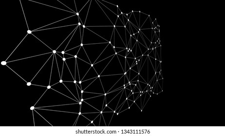 Digital wires 3d vector illustration, lines and dots connect