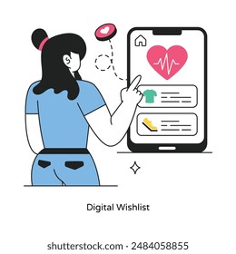 Digital Wishlist abstract concept vector in a flat style stock illustration