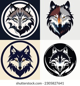 digital wolf logo art digital vector illustration for business logo