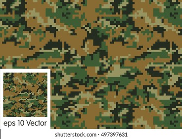 Digital Woodland Camouflage pattern vector