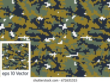 Digital Woodland Camouflage pattern vector