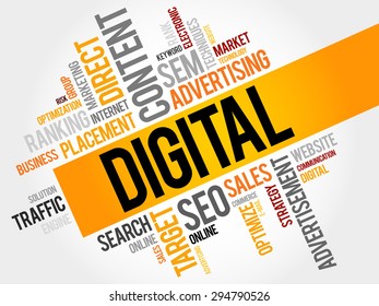 DIGITAL word cloud, business concept