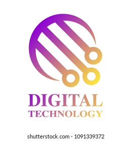 Digital Word Logo. Digital Technology Logotype. EPS 10