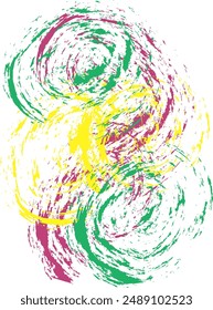 A digital work of scribbling a collection of split complementary colors using charcoal and chalk. Digital abstract painting. Background vector.