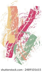 Un trabajo digital de garabatear una colección de colores textiles usando carbón y tiza. Pinturas abstractas digitales. Vector de fondo.