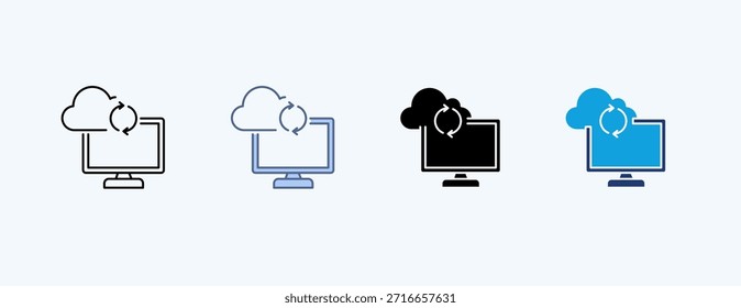 Digital Workspace Multiple Icon Illustration Vector