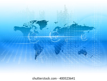 Digital world as abstract business background. Blue vector design elements.