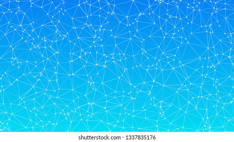 Digital world communication networks, vector triangles shapes and dots