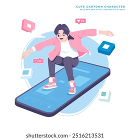 Diseño de ilustración de concepto de mundo digital