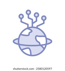 Digital World duotone line icon, editable vector icon, pixel perfect, illustrator ai file 