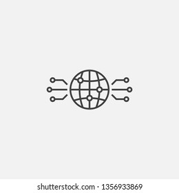 digital world Glyph icon. Simple sign illustration. digital world symbol design. Can be used for web, print and mobile