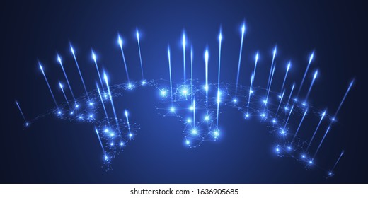 Digital world, information technology and internet big data concept