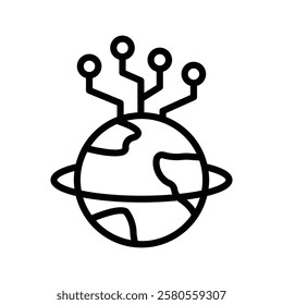 Digital World line icon, editable vector icon, pixel perfect, illustrator ai file 