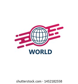 Digital World Logo Template Design Vector, Emblem, Design Concept, Creative Symbol, Icon