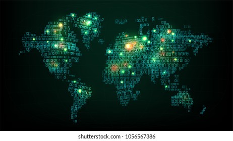 digital world map background