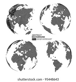 Digital world map with copy space vector.