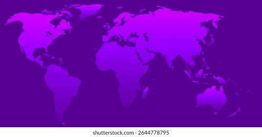 Mapa de mundo digital com preenchimento gradual. Modelo de mapa digital para negócios, mídia, relações internacionais. Histórico tecnológico. Ilustração vetorial do mapa do mundo.