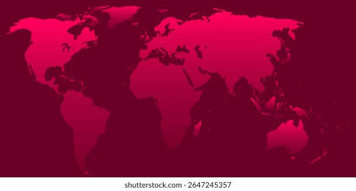 Mapa de mundo digital com preenchimento gradual. Modelo de mapa digital para negócios, mídia, relações internacionais. Histórico tecnológico. Ilustração vetorial do mapa do mundo.