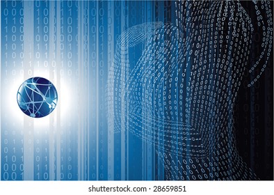 Digital world. Vector background