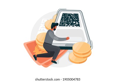 Digital World Vector Illustration concept. Flat illustration isolated on white background.