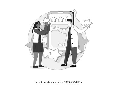 Digital World Vector Illustration concept. Flat illustration isolated on white background.