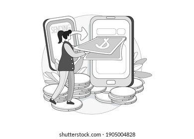 Concepto de Ilustración Digital World Vector Ilustración plana aislada en fondo blanco.