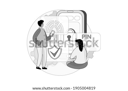 Digital World Vector Illustration concept. Flat illustration isolated on white background.