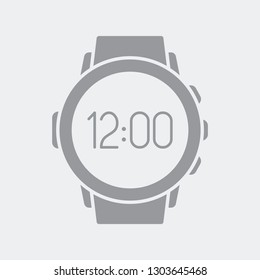 Digital wristwatch or stopwatch vector icon