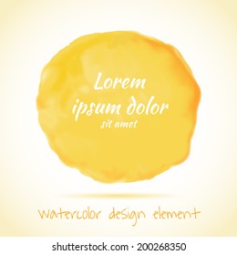 Digital yellow paint stain. Vector illustration.