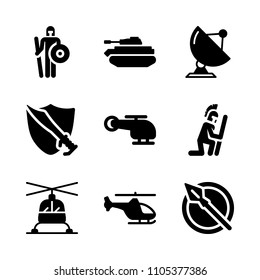 digital, young, old and tech icons in War vector set. Graphics for web and design