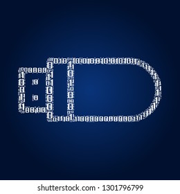 Digital zero and one number word cloud in thumbs drive icon, vector file for EPS10