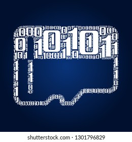Digital zero and one number word cloud in memory card icon, vector file for EPS10