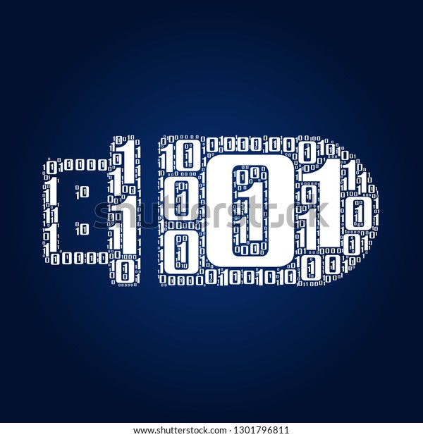 Digital Zero One Number Word Cloud Stock Vector (Royalty Free) 1301796811