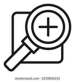 Digital zoom icon outline vector. Edit tool. Data interface