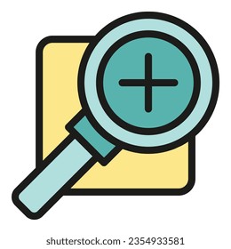 Digital zoom icon outline vector. Edit tool. Data interface color flat