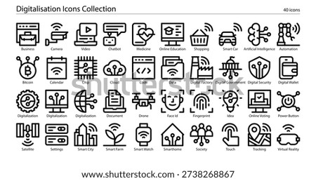 Digitalisation Digital Transformation and Technology Adoption Icons