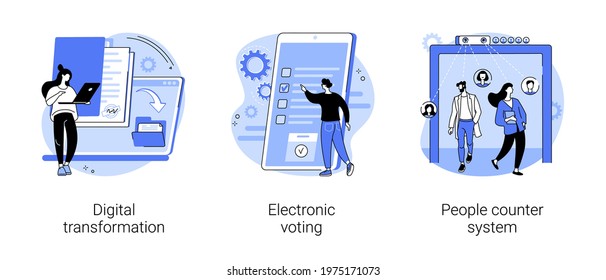 Digitalization abstract concept vector illustrations.