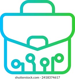 Digitalization business digitalization business icon with blue and green gradient outline style. technology, business, digital, concept, internet, professional, success. Vector Illustration