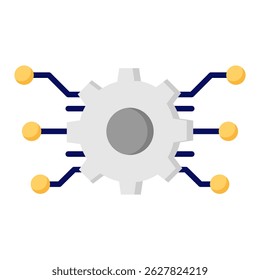 Digitalization flat color icon. Simple vector icon design in flat color style. Editable vector format