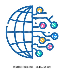 digitalization global business doodle icon sketch vector. digitalization global business sign. isolated symbol illustration
