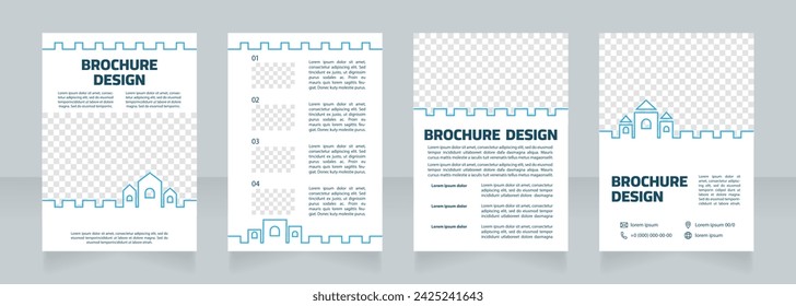 Digitalization of historic legacy blank brochure design. Template set with copy space for text. Premade corporate reports collection. Editable 4 paper pages. Myriad Pro, Cairo fonts used