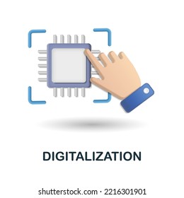 Digitalisierungssymbol. 3D-Illustration aus der Digitalisierungskollektion. Kreatives 3D-Symbol für Webdesign, Vorlagen, Infografiken und mehr
