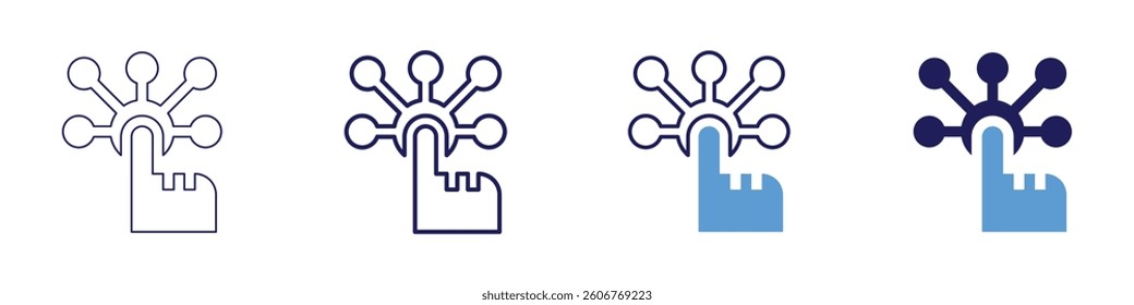 Digitalization icon in 4 different styles. Thin Line, Line, Bold Line, Duotone. Duotone style. Editable stroke.