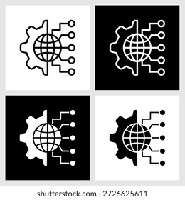 Icono de digitalización con fondo blanco y negro