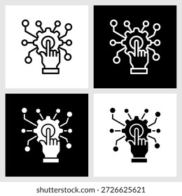 Icono de digitalización con fondo blanco y negro