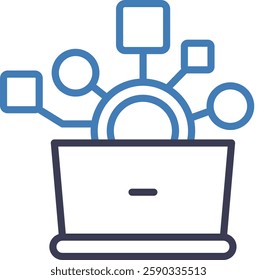 Digitalization Icon Line Color Vector Illustration