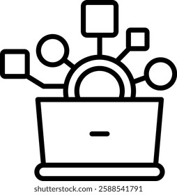 Digitalization Icon Line Vector Illustration